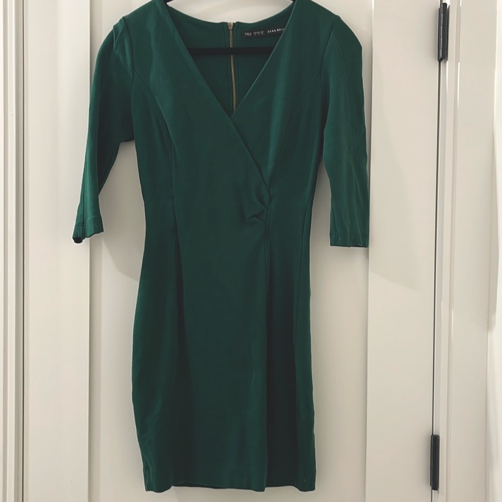 Zara mini dress dark green size S